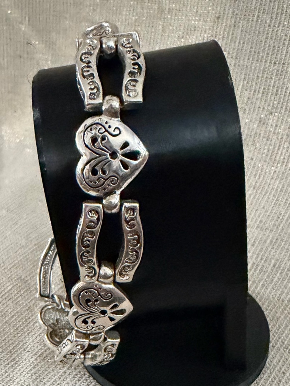 Silver Tone Heart Link Bracelet - Women Jewelry